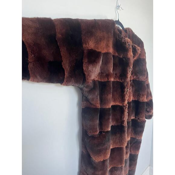 Robert Mann Furs Coat Women Large‎ Brown Mink Full Length Real Fur Vintage - Picture 10 of 12